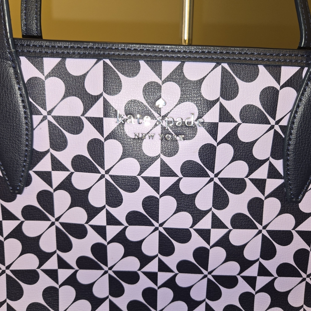 Kate Spade Geometric Black and Lilac Tote